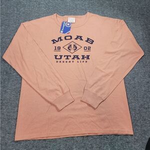 Vtg Champion Reverse Weave Moab Utha  Men’s Size L Orange  Crewbeck Sweater New